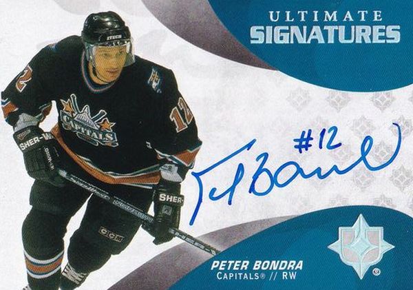 AUTO karta PETER BONDRA 20-21 UD Ultimate Signatures číslo US-PB